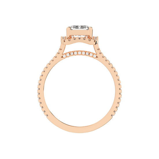 Vitrana Split Shank Emerald Cut Classic Lab Diamond Ring