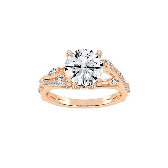 Excellia Braided Round Cut Classic Lab Diamond Ring