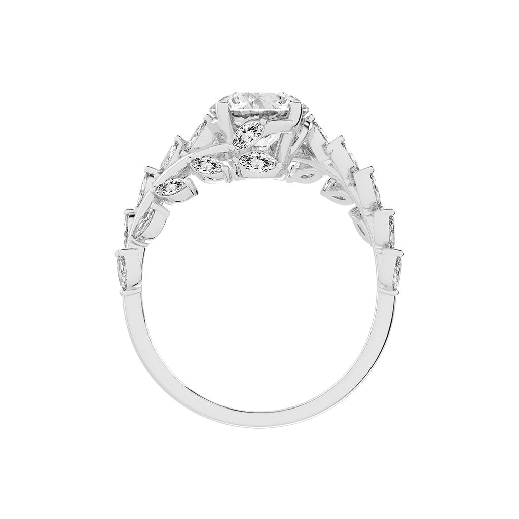 Sidriva Bypass Round Cut Side Stone Lab Diamond Ring