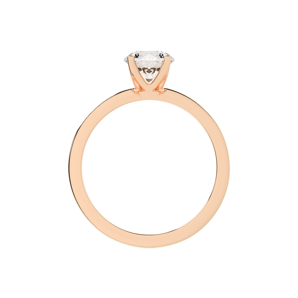 Solique Four Prong Round Cut Solitaire Lab Diamond Ring