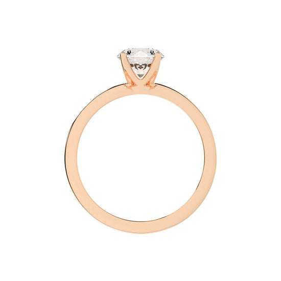 Solique Four Prong Round Cut Solitaire Lab Diamond Ring
