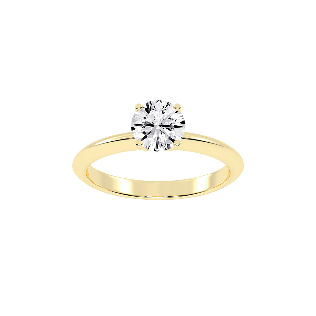 Solique Four Prong Round Cut Solitaire Lab Diamond Ring