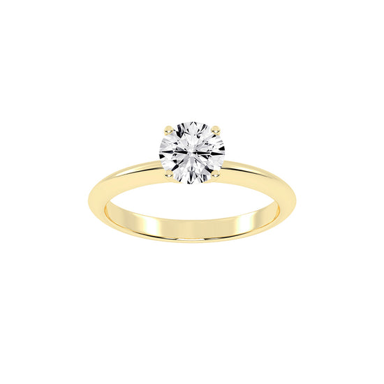 Solique Four Prong Round Cut Solitaire Lab Diamond Ring