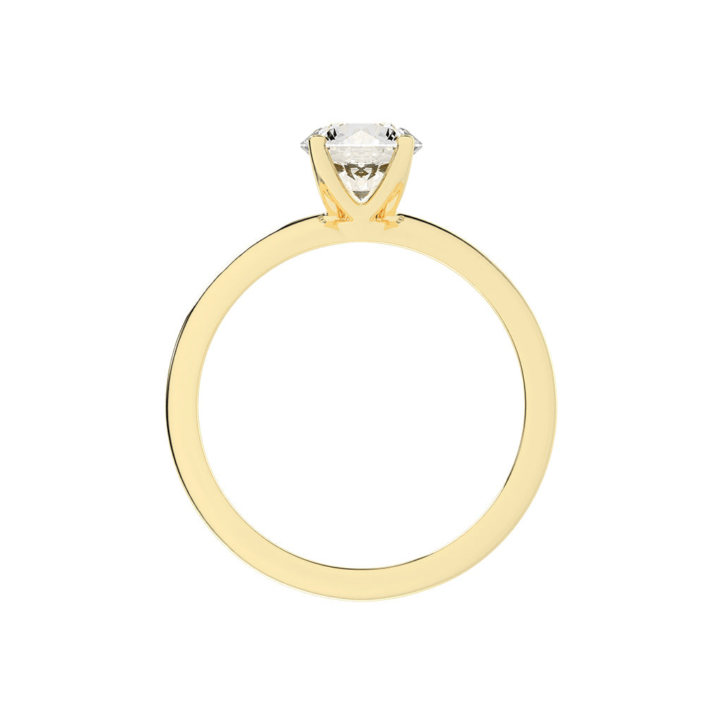 Solique Four Prong Round Cut Solitaire Lab Diamond Ring