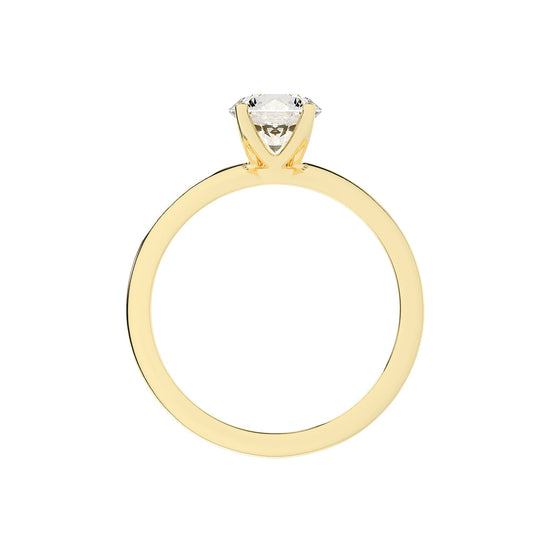 Solique Four Prong Round Cut Solitaire Lab Diamond Ring