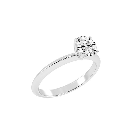 Solique Four Prong Round Cut Solitaire Lab Diamond Ring