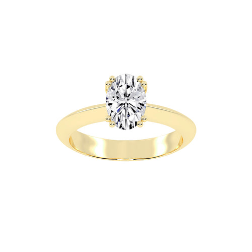 Solifaire Double Prong Oval Cut Solitaire Lab Diamond Ring