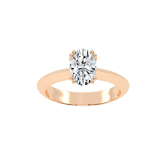 Solifaire Double Prong Oval Cut Solitaire Lab Diamond Ring