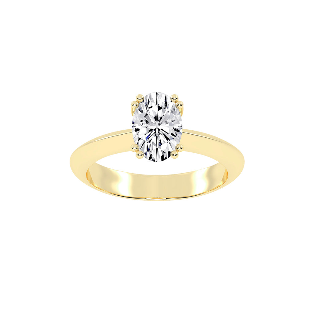 Solifaire Double Prong Oval Cut Solitaire Lab Diamond Ring