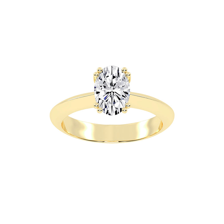 Solifaire Double Prong Oval Cut Solitaire Lab Diamond Ring