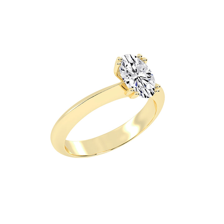 Solifaire Double Prong Oval Cut Solitaire Lab Diamond Ring