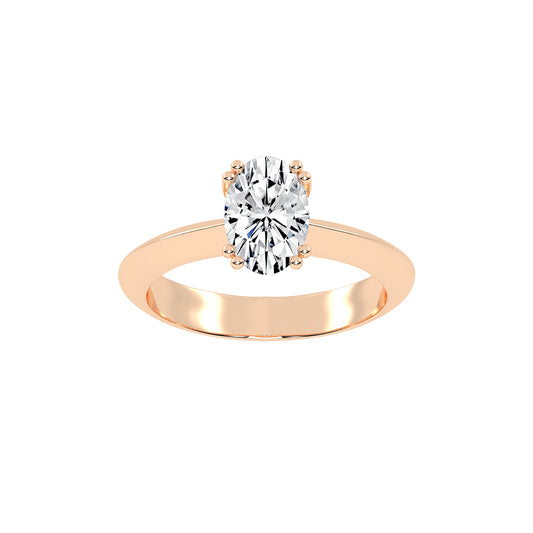 Solifaire Double Prong Oval Cut Solitaire Lab Diamond Ring