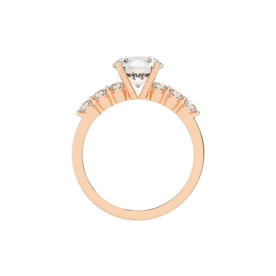 Solurille Side Stones Round Cut Lab Diamond Ring