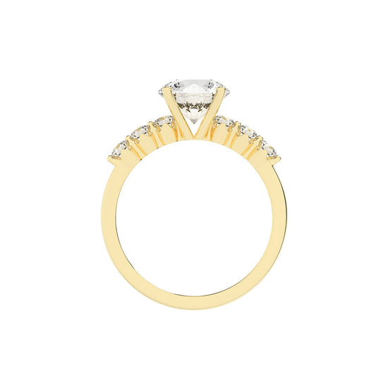 Solurille Side Stones Round Cut Lab Diamond Ring