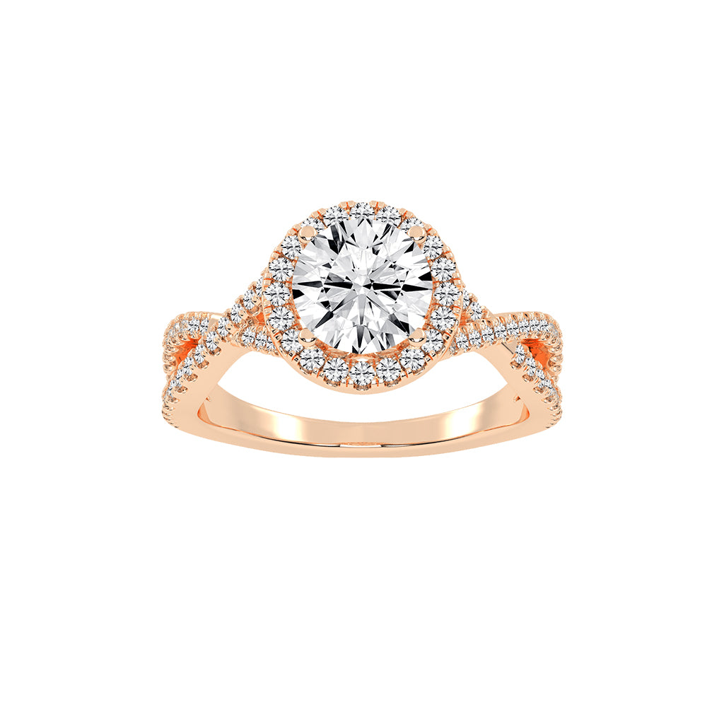 Virielle Criss Cross Round Cut Classic Lab Diamond Ring