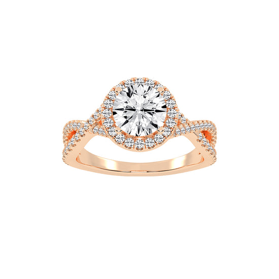 Virielle Criss Cross Round Cut Classic Lab Diamond Ring
