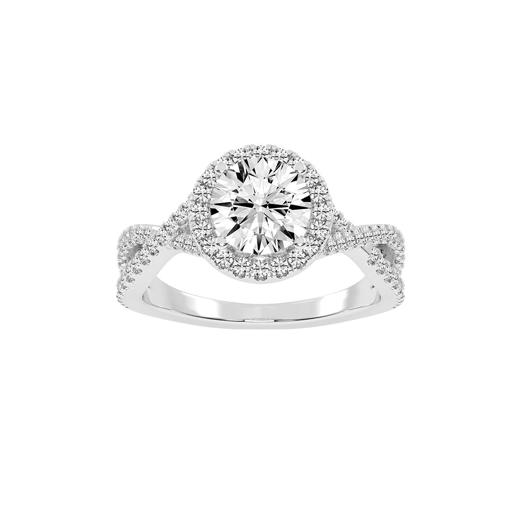 Virielle Criss Cross Round Cut Classic Lab Diamond Ring