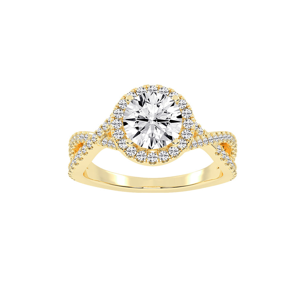 Virielle Criss Cross Round Cut Classic Lab Diamond Ring