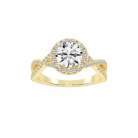 Virielle Criss Cross Round Cut Classic Lab Diamond Ring