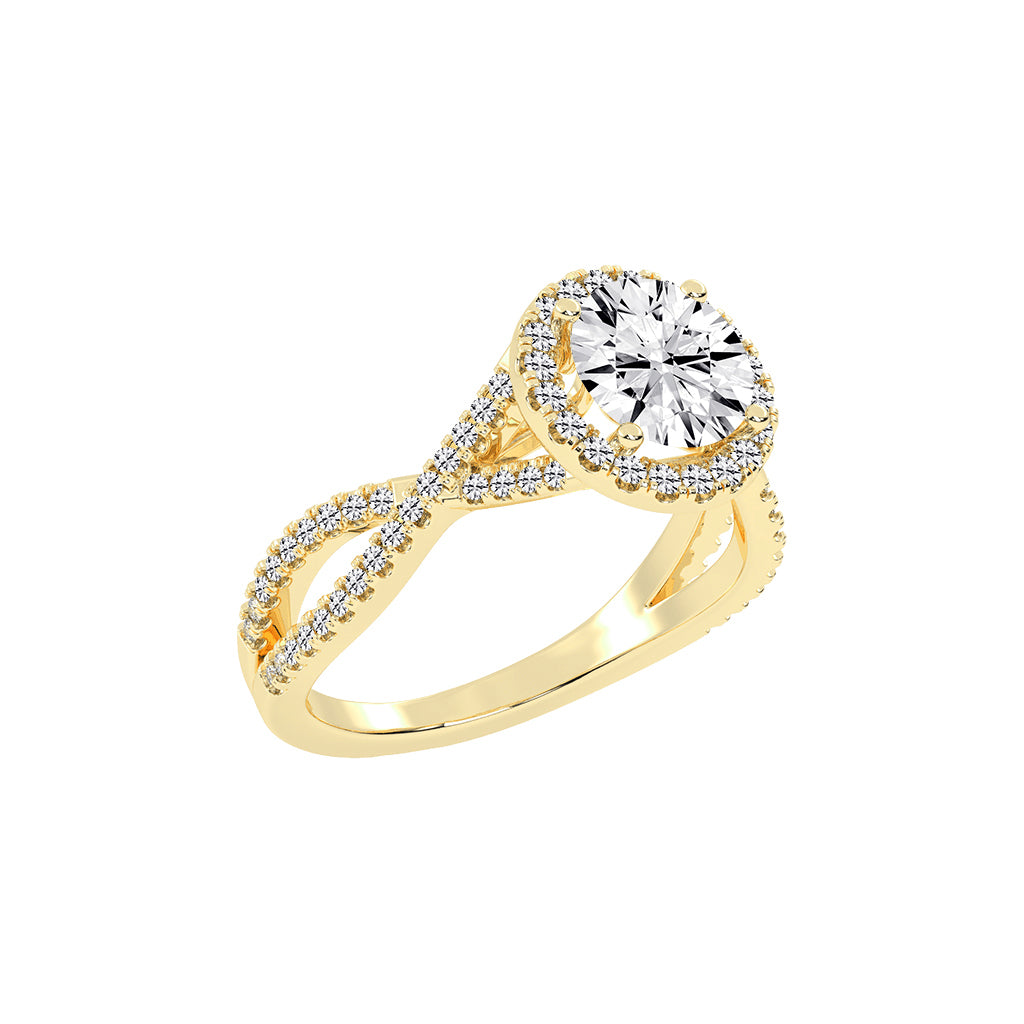 Virielle Criss Cross Round Cut Classic Lab Diamond Ring
