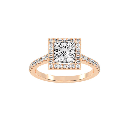 Diamaleon  Princess Cut Halo Lab Diamond Ring
