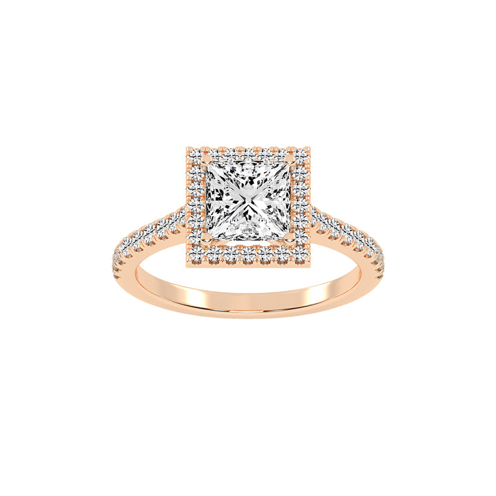 Diamaleon  Princess Cut Halo Lab Diamond Ring
