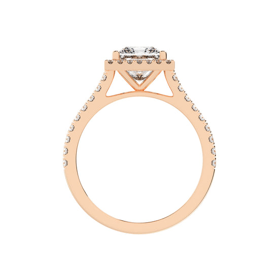 Diamaleon  Princess Cut Halo Lab Diamond Ring