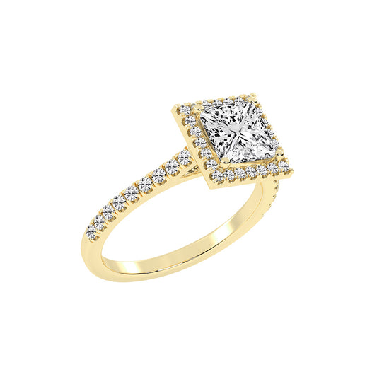 Diamaleon  Princess Cut Halo Lab Diamond Ring