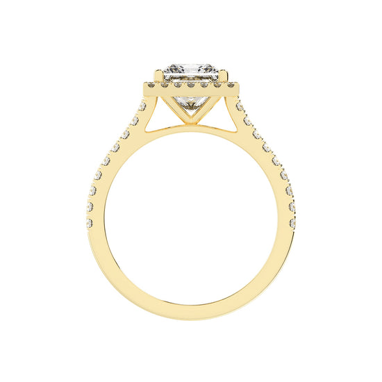 Diamaleon  Princess Cut Halo Lab Diamond Ring