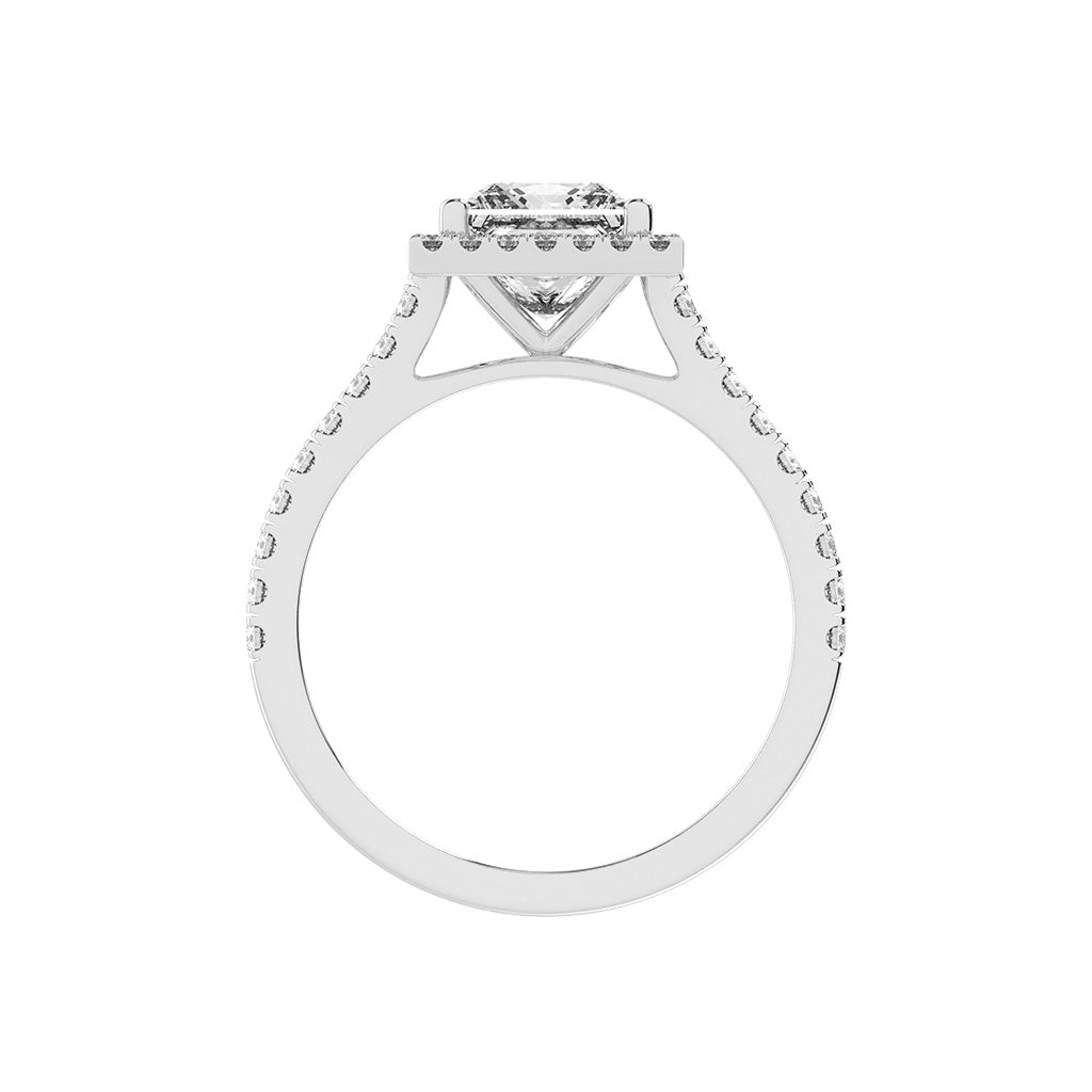 Diamaleon  Princess Cut Halo Lab Diamond Ring