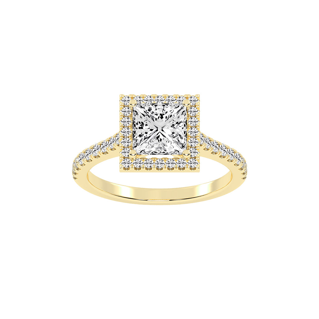 Diamaleon  Princess Cut Halo Lab Diamond Ring