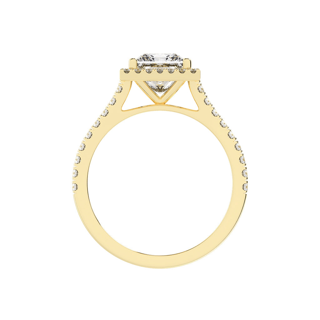 Diamaleon  Princess Cut Halo Lab Diamond Ring