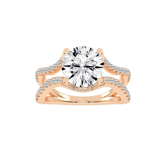 Brivona  Split Shank Round Cut Lab Diamond Ring