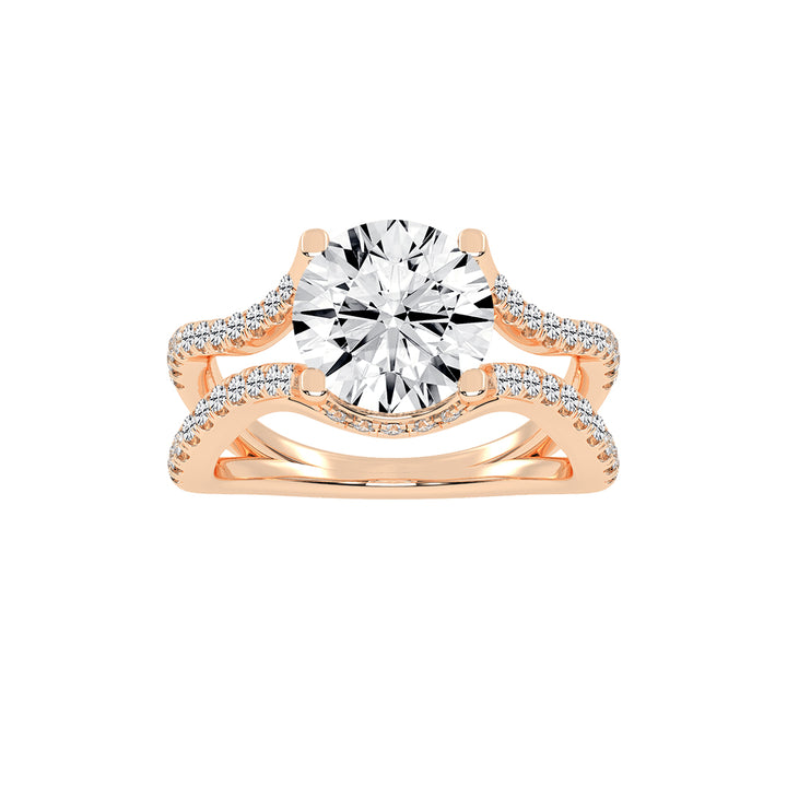 Brivona  Split Shank Round Cut Lab Diamond Ring