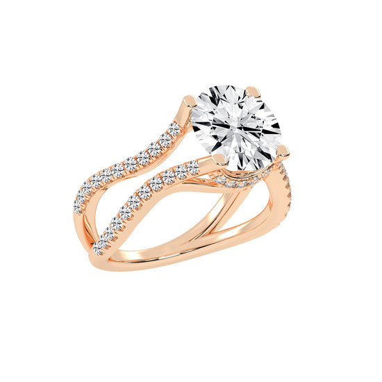 Brivona  Split Shank Round Cut Lab Diamond Ring