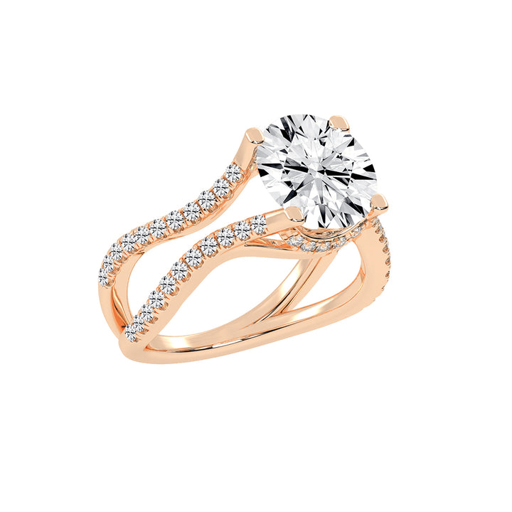 Brivona  Split Shank Round Cut Lab Diamond Ring