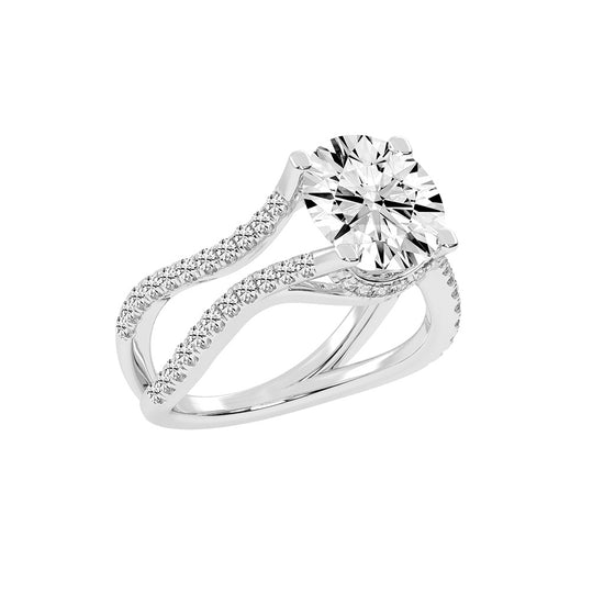 Brivona  Split Shank Round Cut Lab Diamond Ring