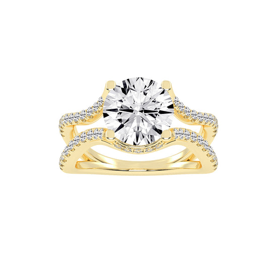 Brivona  Split Shank Round Cut Lab Diamond Ring