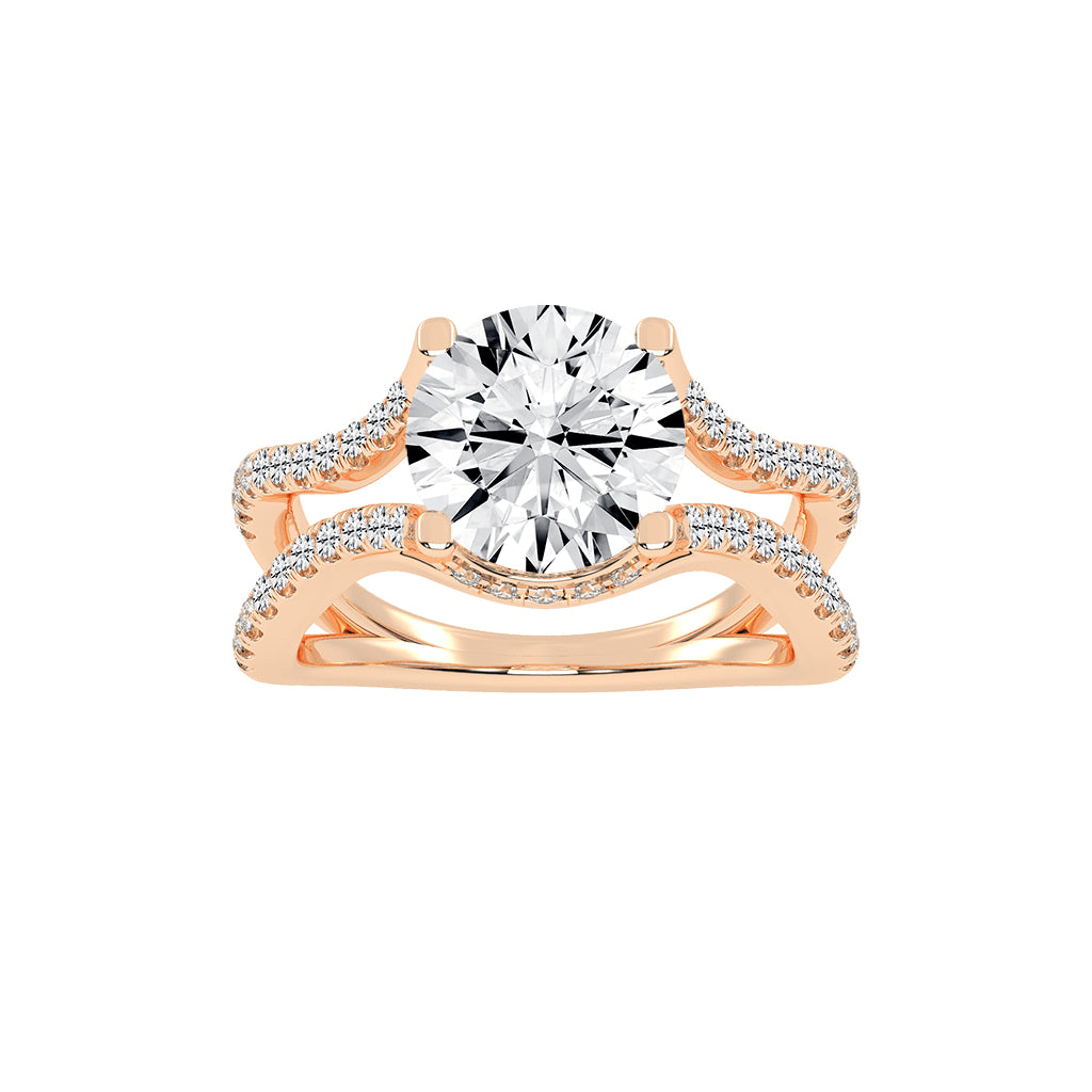 Brivona  Split Shank Round Cut Lab Diamond Ring