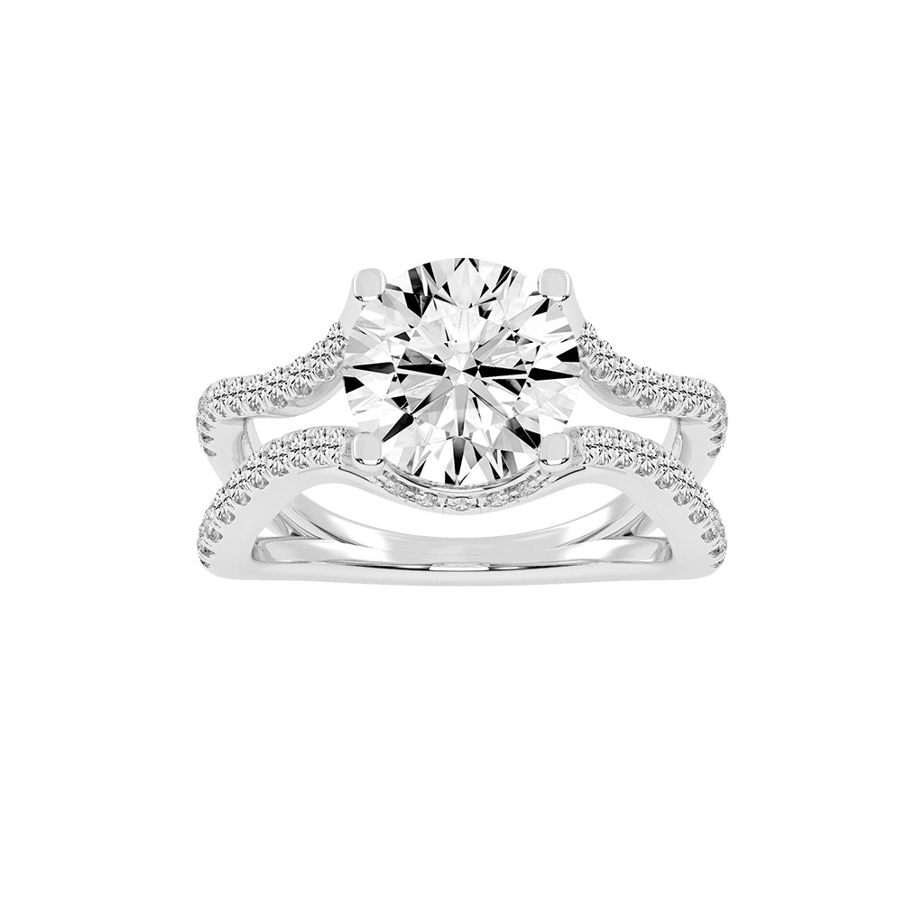 Brivona  Split Shank Round Cut Lab Diamond Ring