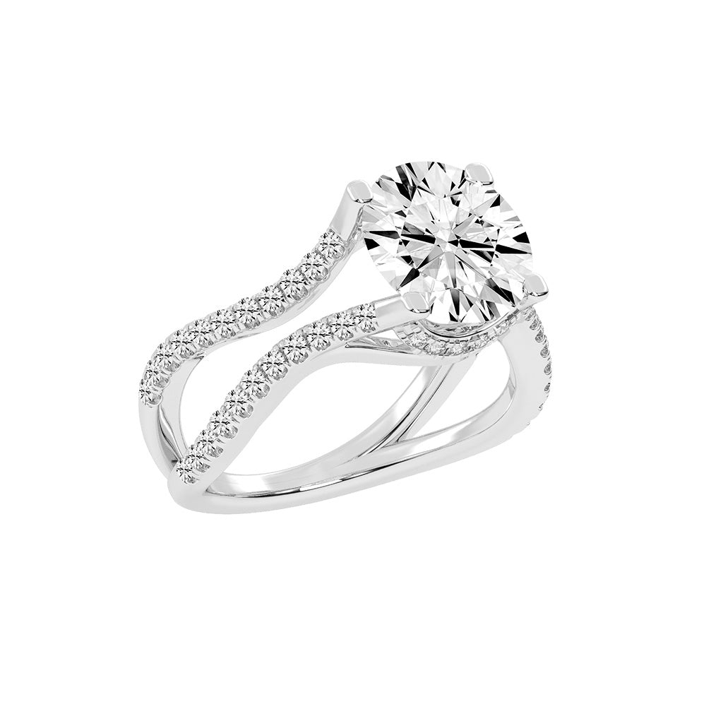 Brivona  Split Shank Round Cut Lab Diamond Ring