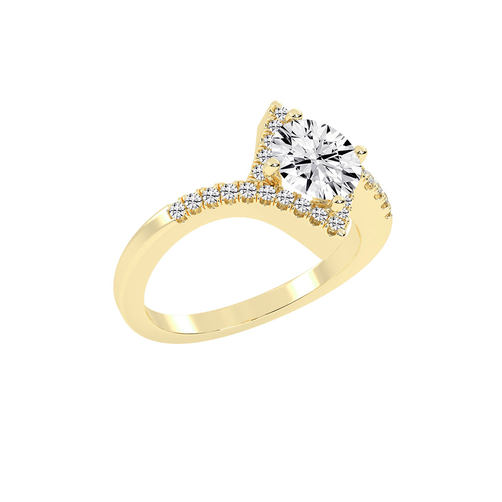 Valora  Freeform Round Cut Classic Lab Diamond Ring