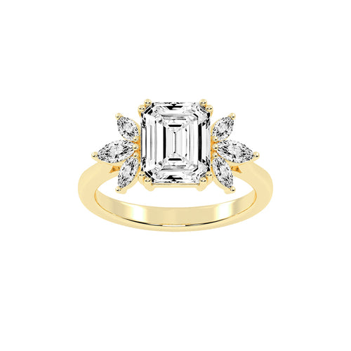 Alluvia  Double Prong Emerald Cut Classic Lab Diamond Ring