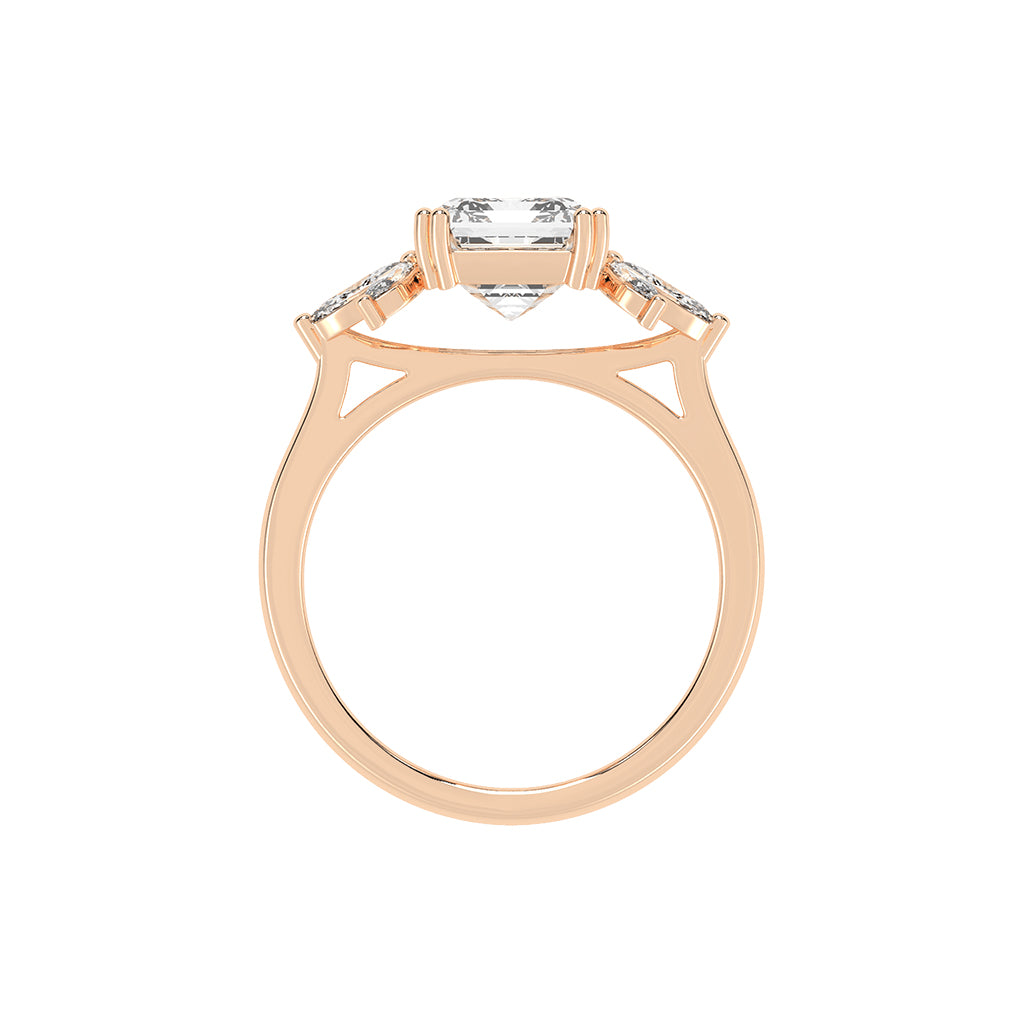 Alluvia  Double Prong Emerald Cut Classic Lab Diamond Ring