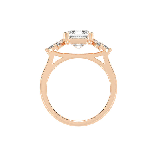Alluvia  Double Prong Emerald Cut Classic Lab Diamond Ring