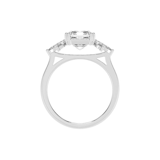 Alluvia  Double Prong Emerald Cut Classic Lab Diamond Ring