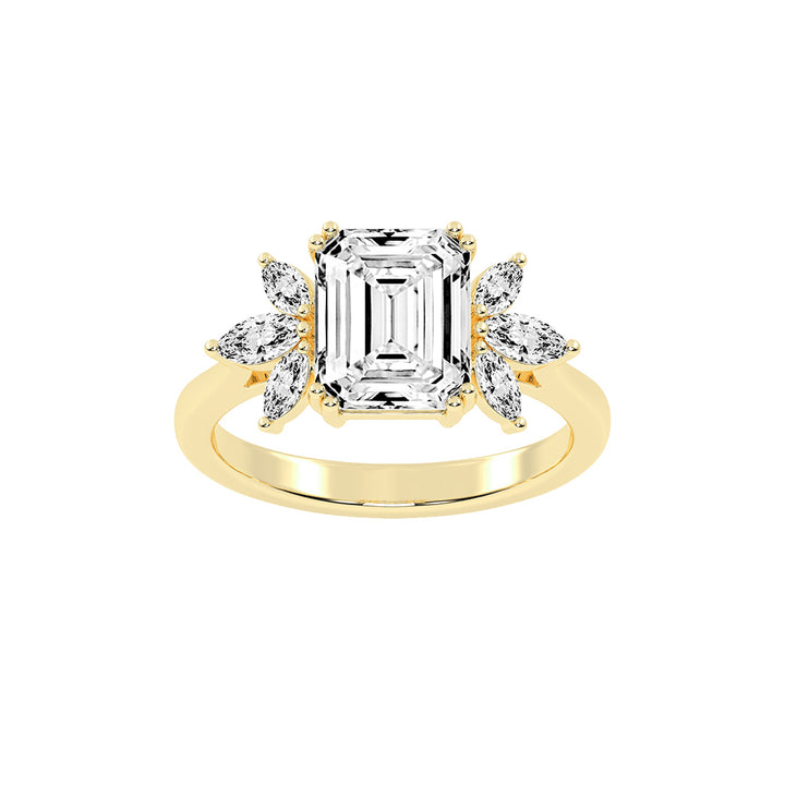 Alluvia  Double Prong Emerald Cut Classic Lab Diamond Ring