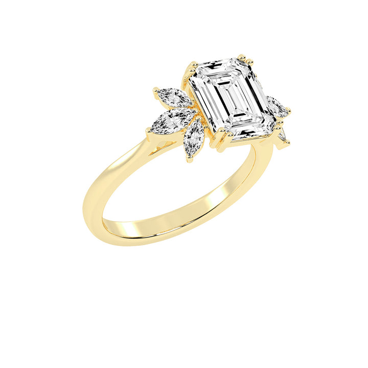 Alluvia  Double Prong Emerald Cut Classic Lab Diamond Ring