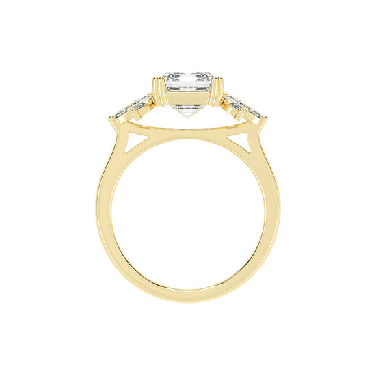 Alluvia  Double Prong Emerald Cut Classic Lab Diamond Ring