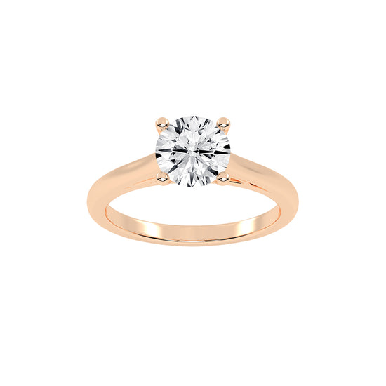 Solinae  Cathedral Round Cut Lab Diamond Ring